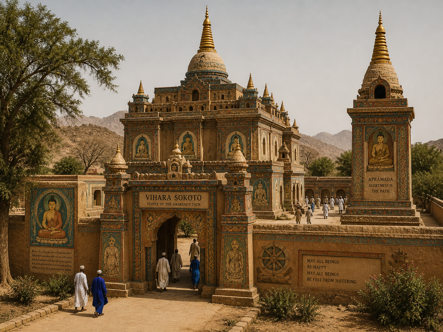 Imaginary Buddhist monastery in Kano - what could have been